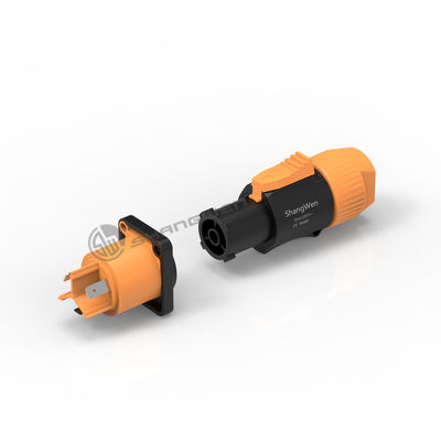 Waterproof Powercon Female Plug Connector IP65 3 Conductor 20A 250V
