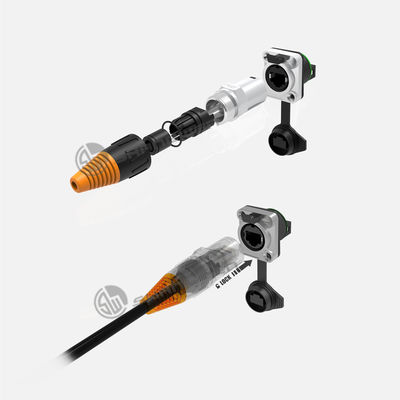 Custom Female Panel Mount Connector Industrial Rj45 IP65 Connector