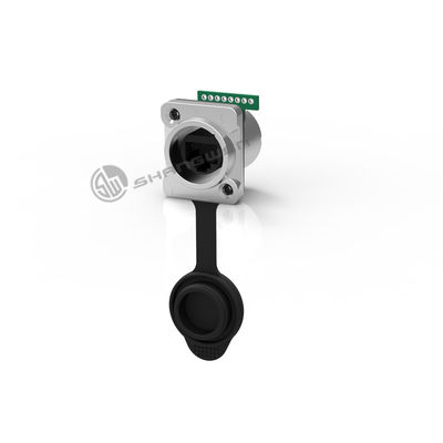 Single Row Panel Mount Ethernet Socket Waterproof IP68 RJ45 Connector