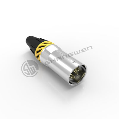 7.5A XLR Connector 5 Pin Waterproof IP65 Silver Male Plug For Audio