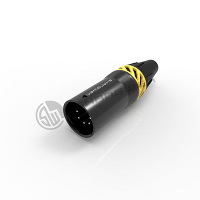 7.5A XLR Connector 5 Pin Waterproof IP65 Silver Male Plug For Audio