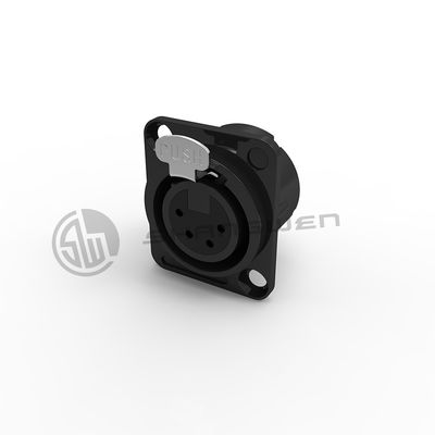 XLR  Audio Power Female Socket Connector 4 Pin Microphone IP40