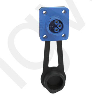 M19 Connector 12pin Blue 20A Solder Overmolded Aluminum Alloy Shell Nylon IP67
