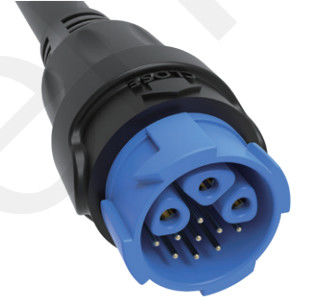 M19 Connector 12pin Blue 20A Solder Overmolded Aluminum Alloy Shell Nylon IP67