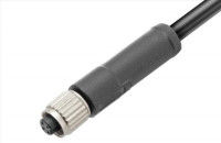 M5 Straight Female Overmolded Plug Connector 3/4pin Black 20A Solder IP67