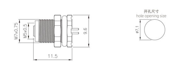 IP67 PCB M5 Female Connector Back Mount Socket Screw M5*0.5 3 / 4pin 20A