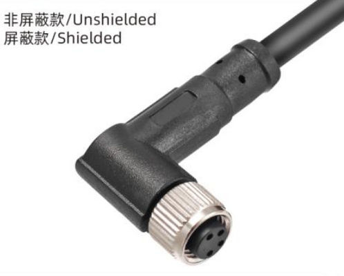 Rugged Outdoor IP67 Waterproof M8 Angled Female Plug 3-8A for Harsh Environments
