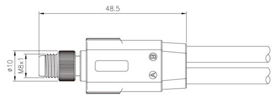 Waterproof 1 To 2 Overmolded M8 Male Plug 3 - 8A IP67 For Outdoor Applications