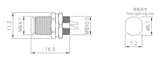 IP67 Waterproof Industrial M8 Male Front Mount Socket With 3/4pin Screw Terminal