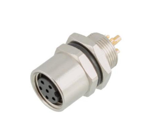IP67 Waterproof Industrial M8 Female Socket with Front Mount and 3/4pin Screw Terminal