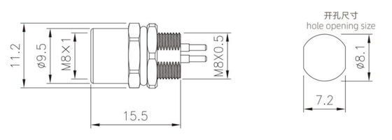 Industrial M8 Female Front Mount Socket PCB Screw M8*0.5 With 3/4pin Screw Terminal IP67 Waterproof