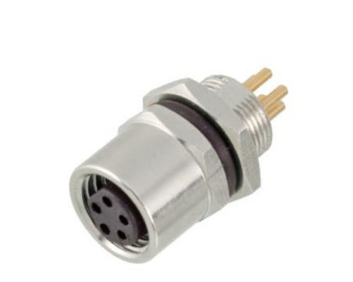 Industrial M8 Female Front Mount Socket PCB Screw M8*0.5 With 3/4pin Screw Terminal IP67 Waterproof