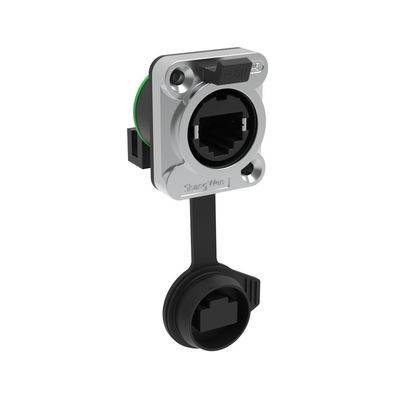 Female RJ45 Socket IP65 CAT5/6 8 Pin Ethernet Chassis Connector for Outdoor Applications