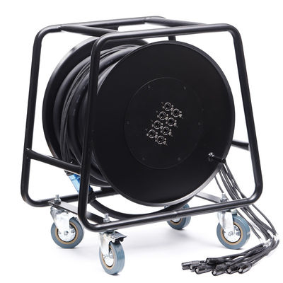 Industrial Electric CAT6 SF/UTP Network Cord Retractable Cable Reel with 8 Channel Shielded SFTP and 4x16A Signal Sockets