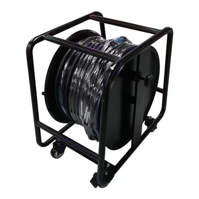 4x16A Multi-Channel Industrial Electric Signal Sockets with 6 Channels and CAT6 SF/UTP Network Cord Retractable Cable Reel