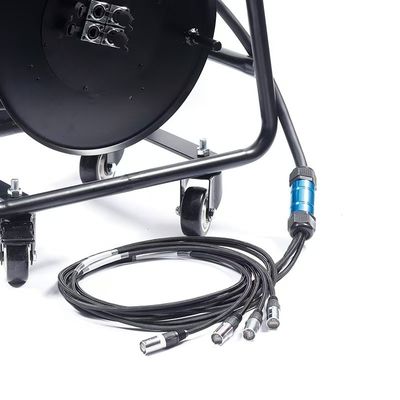 Multi-Channel Cable 4 Channel 4x16A Signal Sockets Industrial Electric CAT6 SF/UTP Network Cord Retractable Reel Cable Drum