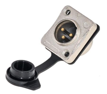 Waterproof IP65 XLR Connector 3 Pin Male Socket Gold-plated Contact Pin Zinc Alloy Shell