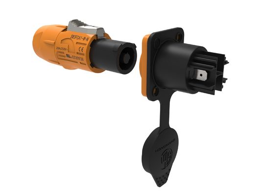 Outdoor Use Yellow 3-Pin Female Power Connector Secure Locking Mechanism Adequate Protection for LED Display Outdoor Connector