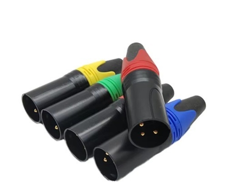 Custom Logo 3 Pin XLR Male Connector Waterproof DMX Thread Coupling Audio Video Connector Female Socket for Outdoor