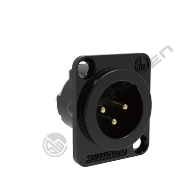 Custom Logo Outdoor Waterproof 3 Pin XLR Male Connector 7.5A Power Audio Video Female Socket with Zinc Alloy Housing