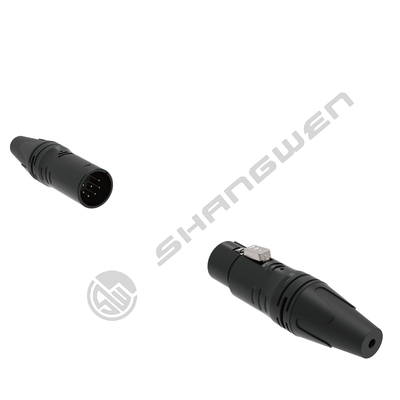 Black 7-Pin XLR Audio Video Connectors 7-Pole Female Male Plug Socket for Indoor IP40 Protection