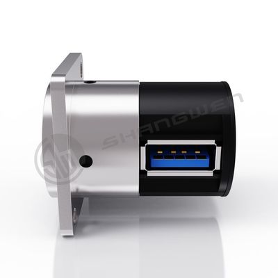 USB 3.0 Black Dustproof 9-Pin Audio Video Connection Male Female Connector Panel Mounting D-Type Metal Female Socket