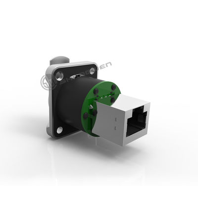 RJ45 Panel Mount Ethernet Chassis Connector Custom 8 Pin Plug Socket به صورت سفارشی به طور سفارشی نصب می شود