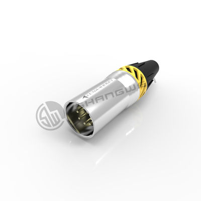 7.5A XLR Connector 5 Pin Waterproof IP65 Silver Male Plug برای صوتی