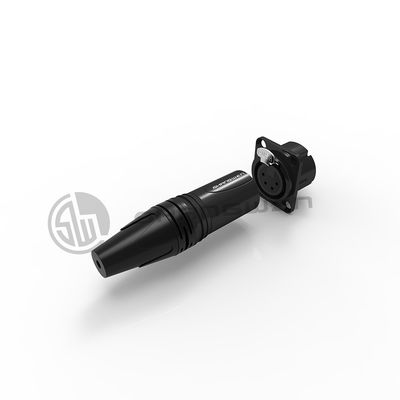 XLR قدرت صوتی کانکتور سوکت زنانه 4 پین میکروفون IP40