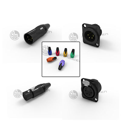 XLR سفارشی داخلی 4 پین اتصال زن و مرد پلاگین سوکت آلیاژ روی