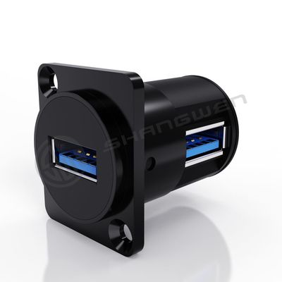 کانکتور نصب پانل شیل سیاه 9 پین 90 زاویه کابل آخر داده کانکتور USB