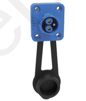 10A Solder Overmolded M19 Connector 3pin Blue Aluminum Alloy Shell Nylon PA66
