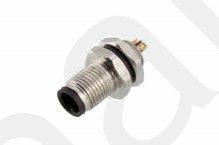 M5 Male Front Mount Socket Solder Screw M5*0.5 3/4pin Black 20A  IP67
