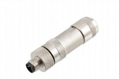 IP67 3/4pin M8 Straight Male Metal Assembled Plug with Screw Terminal Industrial
