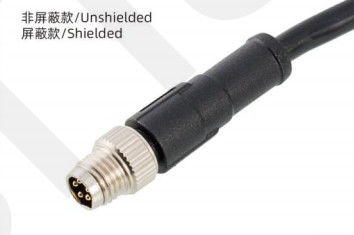 M8 Straight Male Overmolded Plug Metal Interface 3/4A 5B IP67 Waterproof IP67 Rating