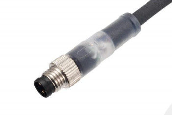 Industrial Grade M8 Straight Male Plug with Overmolded Design and LED Indicator IP67