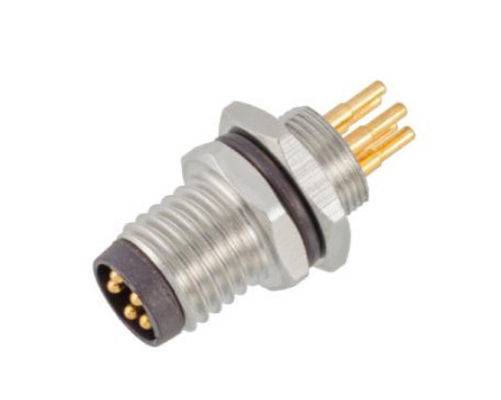 Industrial M8 Male Front Mount Socket with 3/4pin Screw Terminal IP67 Waterproof