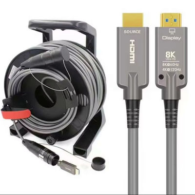 فایبر نوری زرهی HDMI2.1 HD کابل درام 8K 120Hz TPU کابل پوشیده برای صوتی ویدیو تلویزیون محافظت از کابل شیل