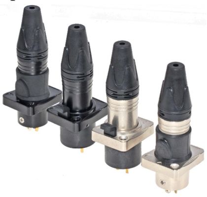 Waterproof IP65 XLR Connector 3 Pin Male Socket Gold-plated Contact Pin Zinc Alloy Shell