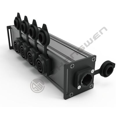 6 کانال TR Out XLR کانکتورهای Powercon Power Coupler صندوق خروجی توزیع با مواد پلاستیکی خانه