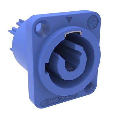 Poweron LED Screen Display Audio Connector Socket 20A آبی 3 پوشه پنل زنانه IP44