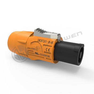 Outdoor Use Yellow 3-Pin Female Power Connector Secure Locking Mechanism Adequate Protection for LED Display Outdoor Connector