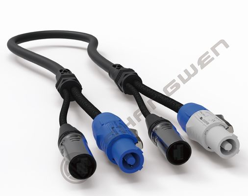 XLR Female and Male Powercon Combination Cable Power and 3pin DMX SJT Signal Cable  2in1  in and Out  Power Hybrid Cable