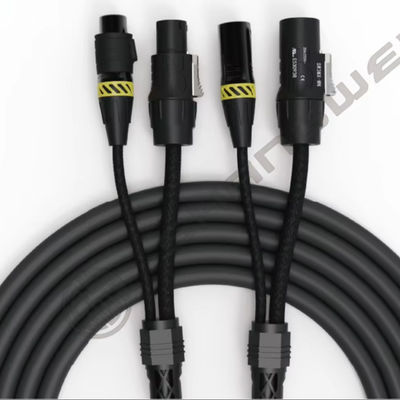 TRUE1 2-in-1 XLR Female and Male Powercon Hybrid Cable 5-Pin DMX Combi Black XLR-5P COMBI CABLE