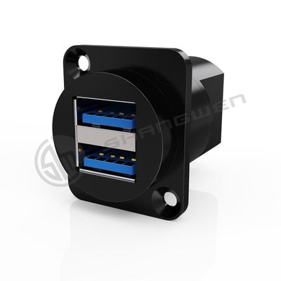 9Pin Shielded Dustproof Double Port USB Type A/B 3.0 Data Cable Connector Custom Length Plastic ABS Housing Copper for Audio