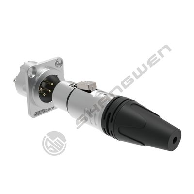 4-Pin XLR Mount Connector Indoor Audio IP40 Protection 4-Pole Wireless DMX Cable Connectors Sliver XLR Connector زنانه و مردانه