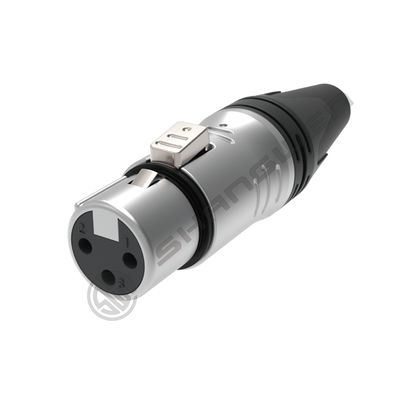 کانکتور XLR ماده 3 پین با روکش نقره ای با رتبه 10A، کنتاکت های مسی ضد آب، پوسته کوپلینگ رزوه ای DMX کارخانه برای برق