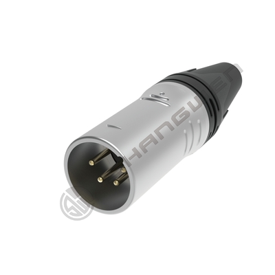 4-قطب XLR 4P اتصال زنانه صوتی داخلی محافظت IP40 تماس های نقره ای پوسته شده نیکل پوسته شده شیل جریان نامی 7.5a