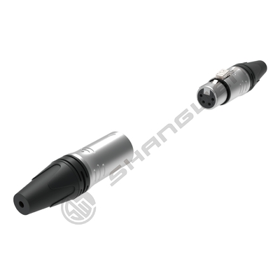 4-Pole XLR 4P Female Connector Indoor Audio IP40 Protection Silver-Plated Contacts Nickel-Plated Shell Rated Current 7.5a