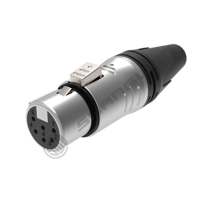 اتصال 6 پین XLR Audio Video Connectors Indoor Protected 6-Pole Female Male Plug in Black Silver با جریان 7.5A